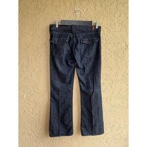 7 For All Mankind Woman’s  Bootcut Jean Wm Sz 30 Dark Blue Stretch USA Pockets